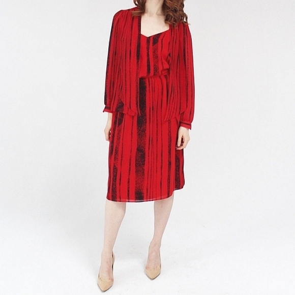 Marjorie Hamilton Red Striped Three Piece Set - Picture 4 of 11